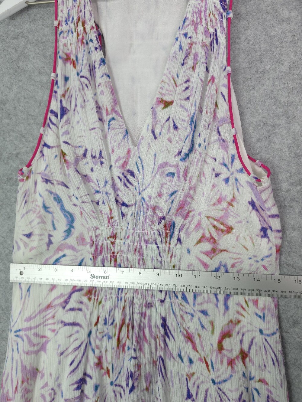 IRO Linen Blend Vneck Watercolor Floral-Print Midi Dress - Picture 11 of 12